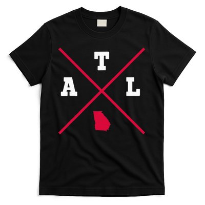 Classic ATL Atlanta Georgia Red Vintage State Outline T-Shirt