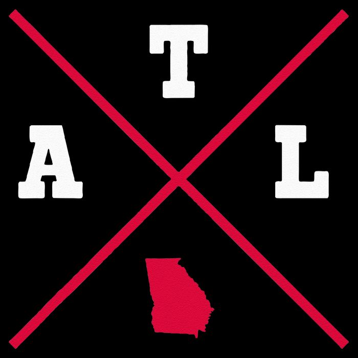 Classic ATL Atlanta Georgia Red Vintage State Outline T-Shirt