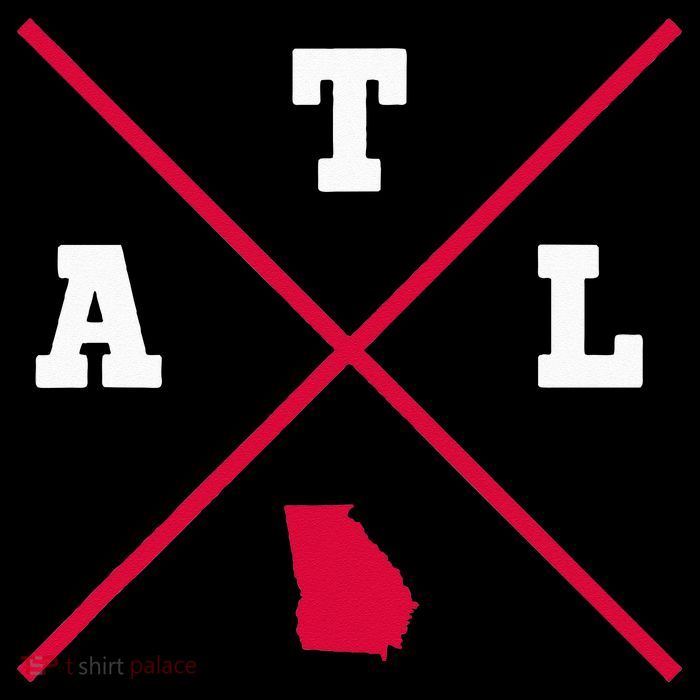 Classic ATL Atlanta Georgia Red Vintage State Outline Tall T-Shirt
