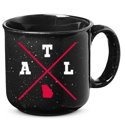 Classic ATL Atlanta Georgia Red Vintage State Outline 15oz Campfire Ceramic Mug