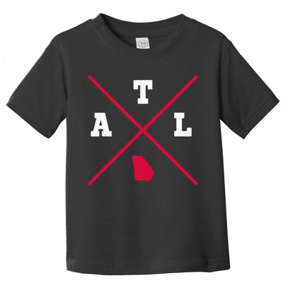 Classic ATL Atlanta Georgia Red Vintage State Outline Toddler T-Shirt