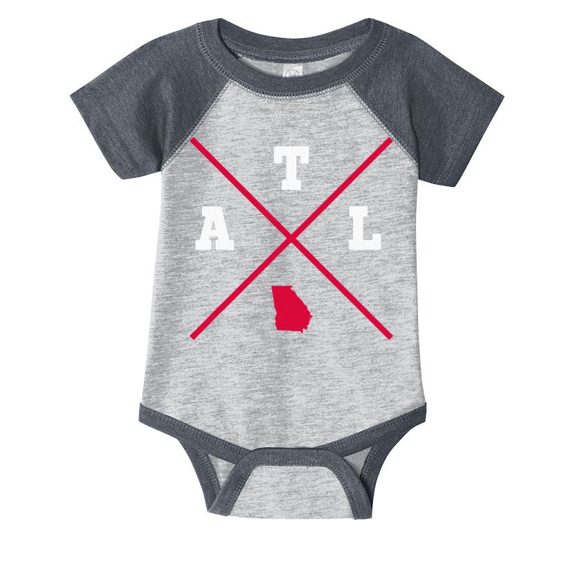 Classic ATL Atlanta Georgia Red Vintage State Outline Infant Baby Jersey Bodysuit