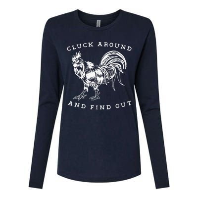 Cluck Around And Find Out Funny Chicken Adult Humor Womens Cotton Relaxed Long Sleeve T-Shirt