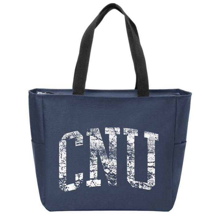 Cnu Athletic Arch College University Alumni Zip Tote Bag