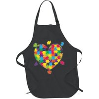 Cute Autism Awareness Rainbow Puzzle Pieces Heart Apron