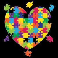 Cute Autism Awareness Rainbow Puzzle Pieces Heart Apron