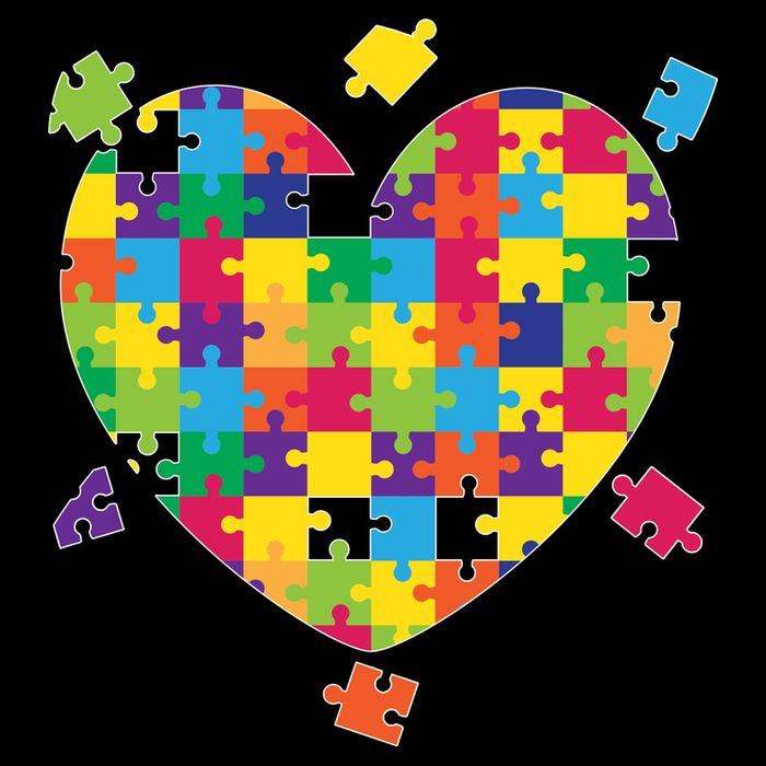 Cute Autism Awareness Rainbow Puzzle Pieces Heart Apron