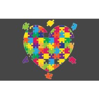 Cute Autism Awareness Rainbow Puzzle Pieces Heart Bumper Sticker