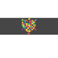 Cute Autism Awareness Rainbow Puzzle Pieces Heart Bumper Sticker