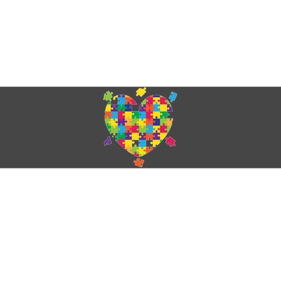 Cute Autism Awareness Rainbow Puzzle Pieces Heart Bumper Sticker