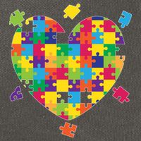 Cute Autism Awareness Rainbow Puzzle Pieces Heart Cotton Canvas Backpack