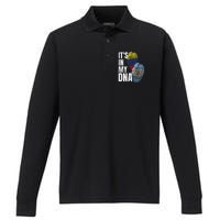 Colombian And Argentinian Dna Mix Flag Heritage Performance Long Sleeve Polo