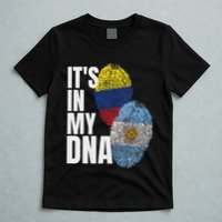 Colombian And Argentinian Dna Mix Flag Heritage T-Shirt