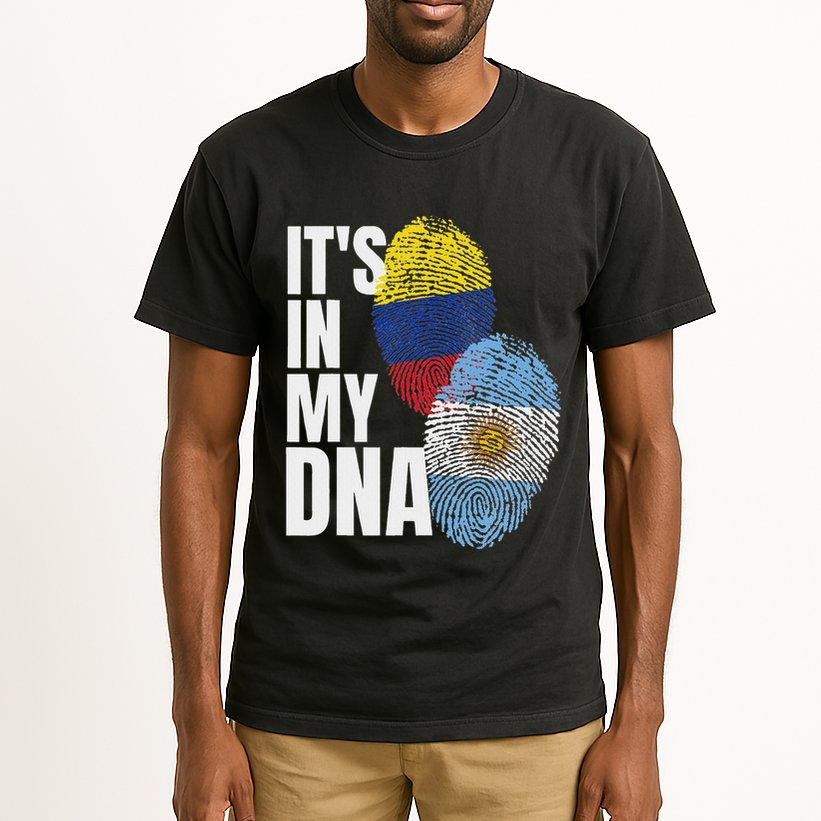 Colombian And Argentinian Dna Mix Flag Heritage Tall T-Shirt