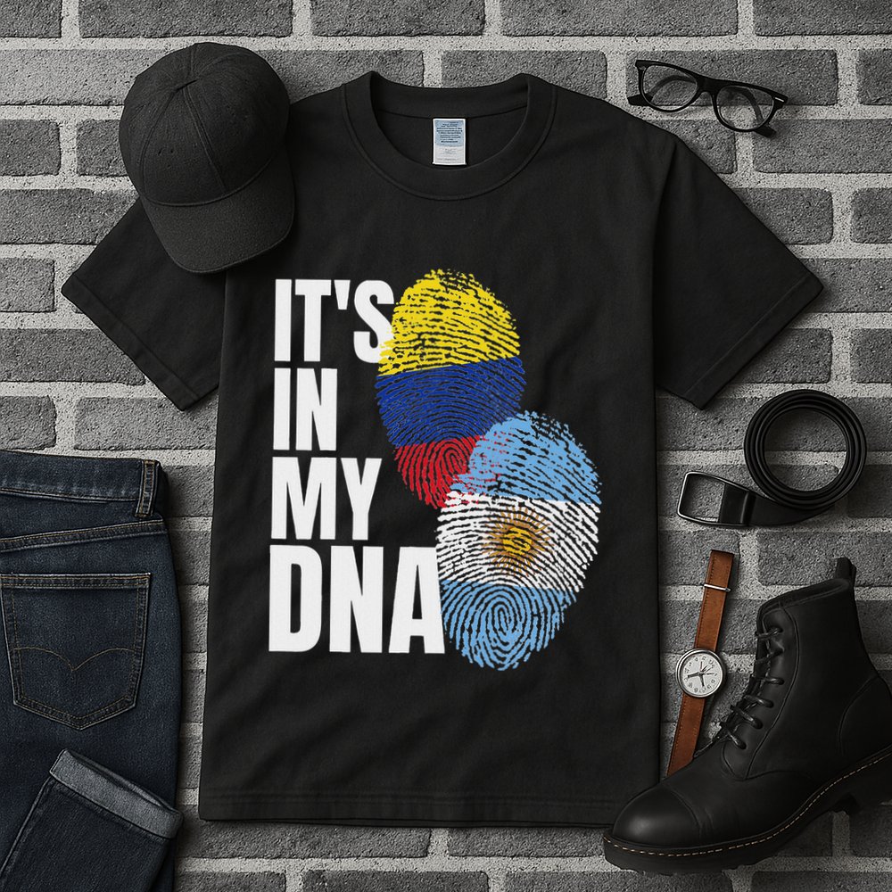 Colombian And Argentinian Dna Mix Flag Heritage Tall T-Shirt