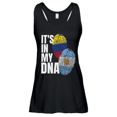 Colombian And Argentinian Dna Mix Flag Heritage Ladies Essential Flowy Tank