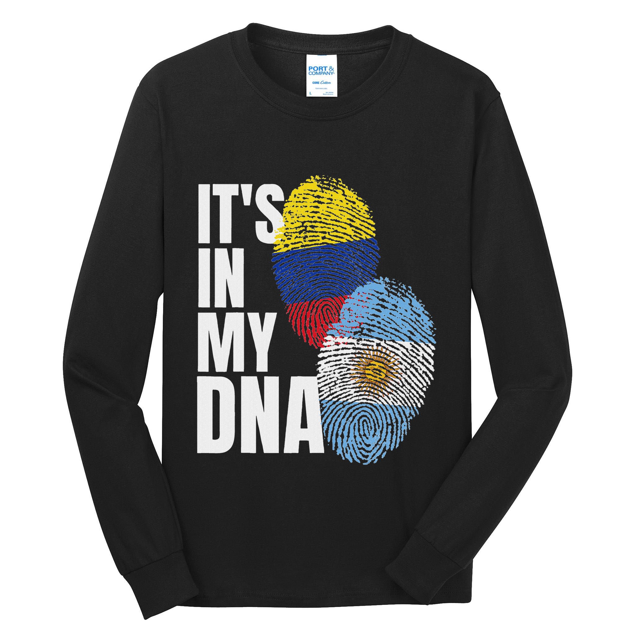 Colombian And Argentinian Dna Mix Flag Heritage Tall Long Sleeve T-Shirt