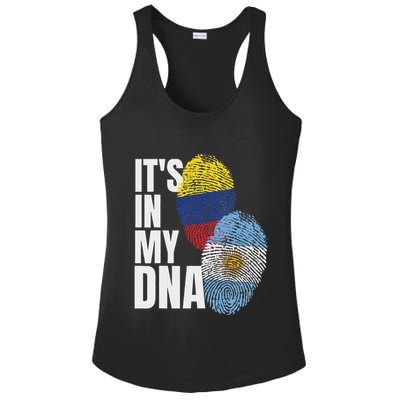 Colombian And Argentinian Dna Mix Flag Heritage Ladies PosiCharge Competitor Racerback Tank
