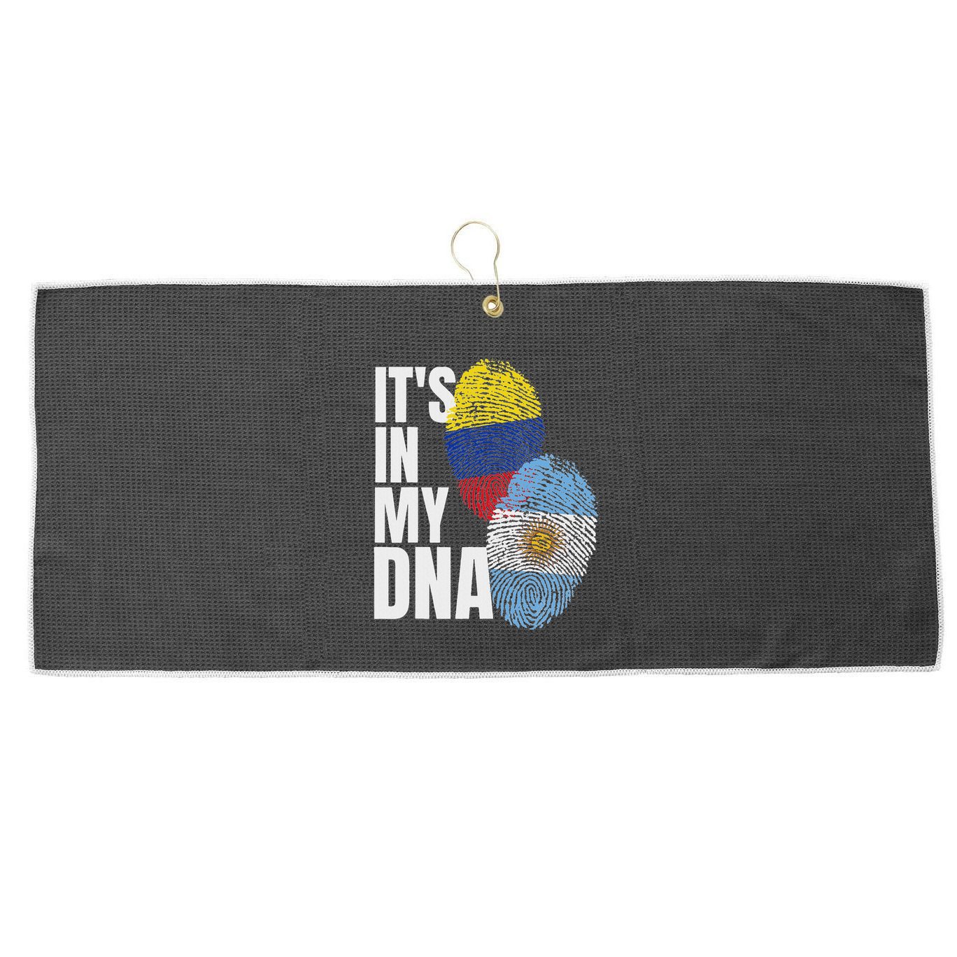 Colombian And Argentinian Dna Mix Flag Heritage Large Microfiber Waffle Golf Towel