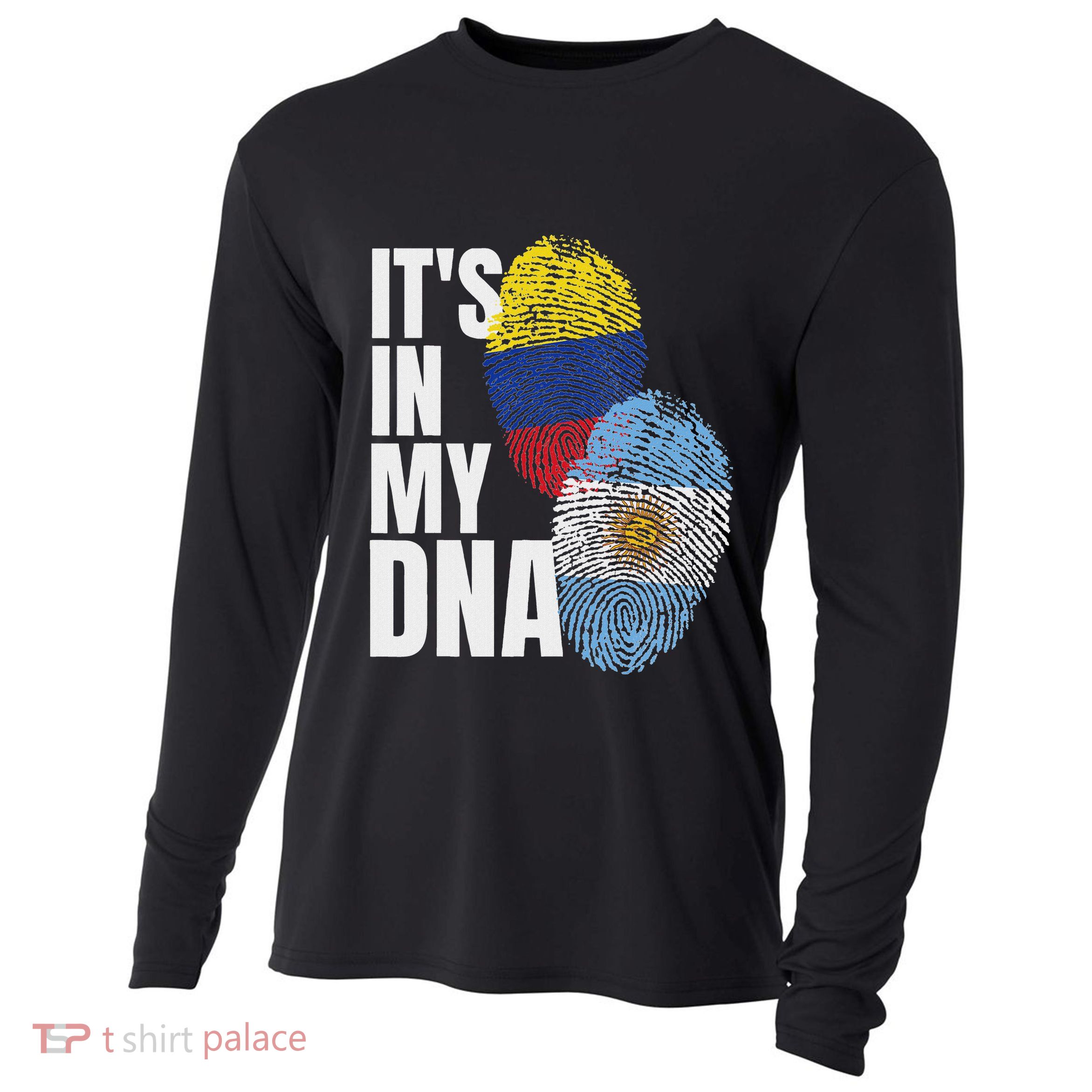 Colombian And Argentinian Dna Mix Flag Heritage Cooling Performance Long Sleeve Crew