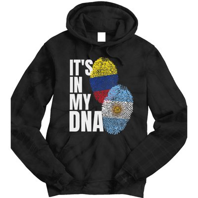 Colombian And Argentinian Dna Mix Flag Heritage Tie Dye Hoodie