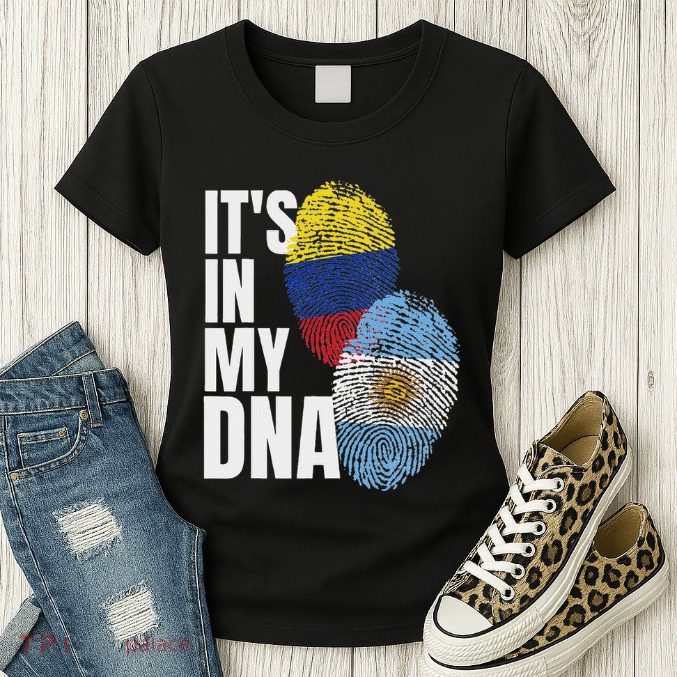 Colombian And Argentinian Dna Mix Flag Heritage Womens T-Shirt