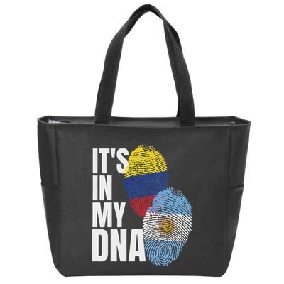 Colombian And Argentinian Dna Mix Flag Heritage Zip Tote Bag