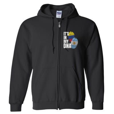 Colombian And Argentinian Dna Mix Flag Heritage Full Zip Hoodie