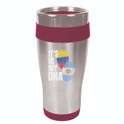 Colombian And Argentinian Dna Mix Flag Heritage 16oz Travel Tumbler