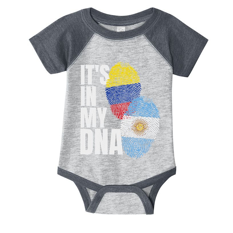 Colombian And Argentinian Dna Mix Flag Heritage Infant Baby Jersey Bodysuit