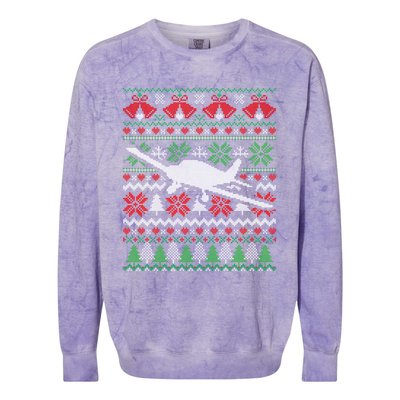 Christmas Airplane Aviation Gift Swea Colorblast Crewneck Sweatshirt