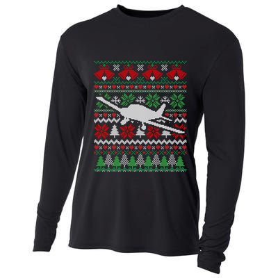 Christmas Airplane Aviation Gift Swea Cooling Performance Long Sleeve Crew