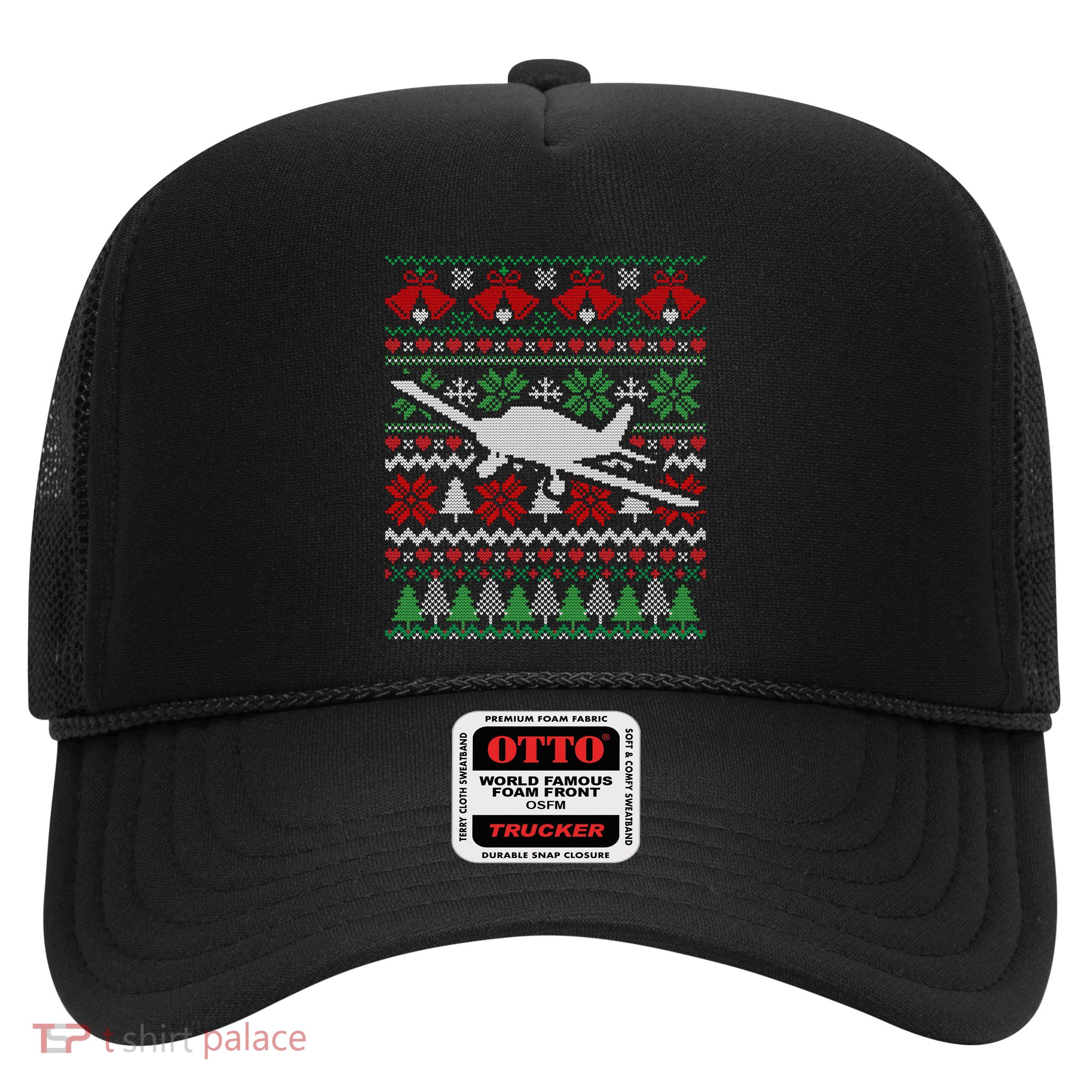 Christmas Airplane Aviation Gift Swea Trucker Hat