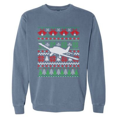 Christmas Airplane Aviation Gift Swea Garment-Dyed Sweatshirt