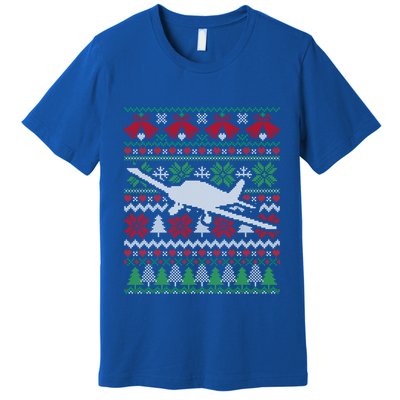 Christmas Airplane Aviation Gift Swea Premium T-Shirt