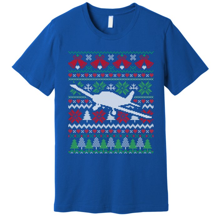 Christmas Airplane Aviation Gift Swea Premium T-Shirt