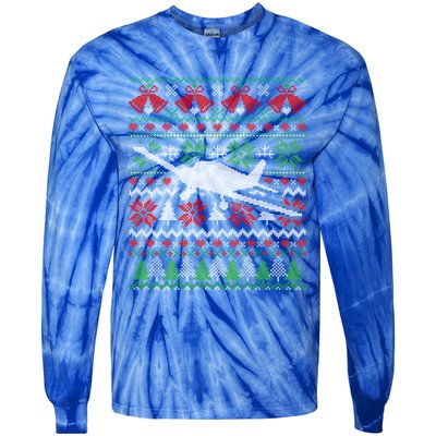 Christmas Airplane Aviation Gift Swea Tie-Dye Long Sleeve Shirt