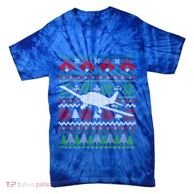 Christmas Airplane Aviation Gift Swea Tie-Dye T-Shirt
