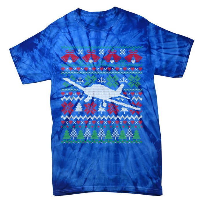 Christmas Airplane Aviation Gift Swea Tie-Dye T-Shirt