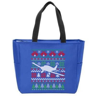 Christmas Airplane Aviation Gift Swea Zip Tote Bag