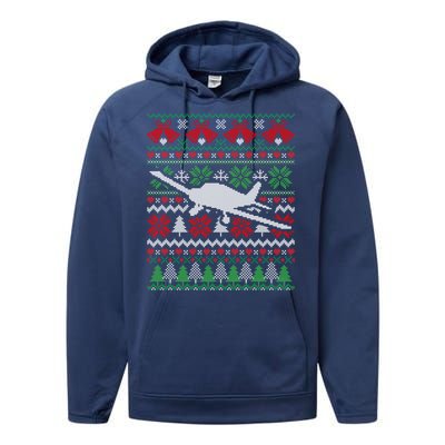 Christmas Airplane Aviation Gift Swea Performance Fleece Hoodie