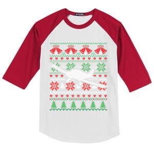 Christmas Airplane Aviation Gift Swea Kids Colorblock Raglan Jersey