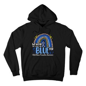 Child Abuse Awareness Blue Ribbon Trex Dinosaur Hoodie