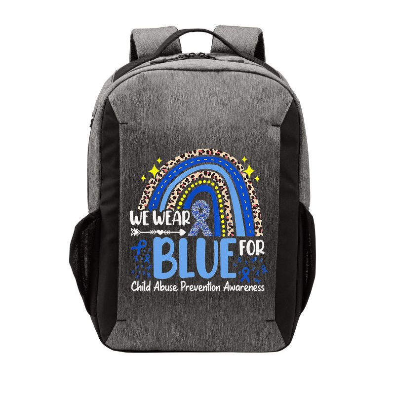 Child Abuse Awareness Blue Ribbon Trex Dinosaur Vector Backpack