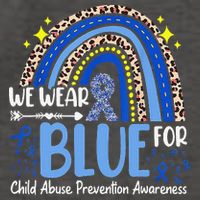 Child Abuse Awareness Blue Ribbon Trex Dinosaur Vector Backpack