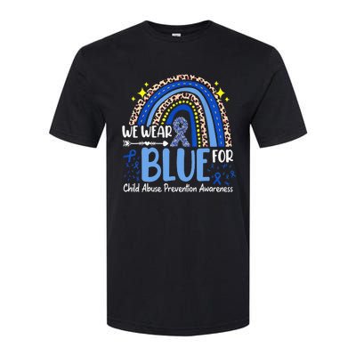 Child Abuse Awareness Blue Ribbon Trex Dinosaur Softstyle® CVC T-Shirt