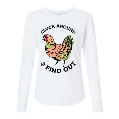 Cluck Around And Find Out Chicken Animals Lover Farmer Womens Cotton Relaxed Long Sleeve T-Shirt