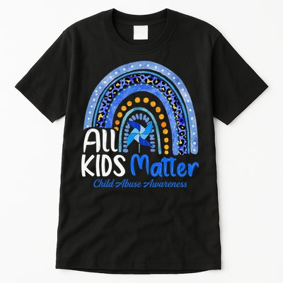 Child Abuse Awareness Messy Bun Child Abuse Prevention Month Tall T-Shirt