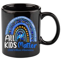 Child Abuse Awareness Messy Bun Child Abuse Prevention Month 11oz C Handle Ceramic Mug