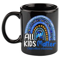 Child Abuse Awareness Messy Bun Child Abuse Prevention Month 11oz C Handle Ceramic Mug